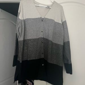 Liz Claiborne Metallic Gray Tones Sweater Plus Size 3X